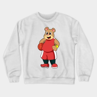 Bear at Basketball Sports Crewneck Sweatshirt